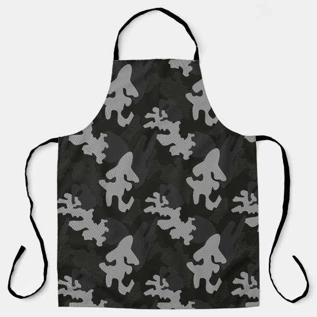 Tablier Motif de camouflage noir (Recto)