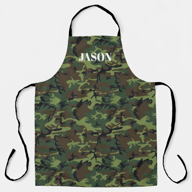 Tablier Motif de camouflage vert personnalisé (Recto)