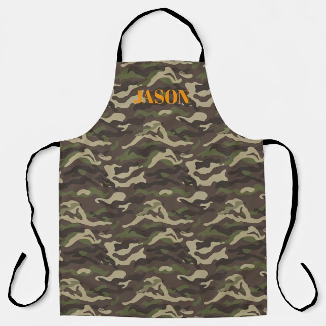 Tablier Motif de camouflage vert personnalisé (Recto)