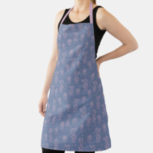 Tablier Motif de caricatures rose et violet