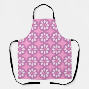 Tablier Motif de carreaux rétro Fleur rose