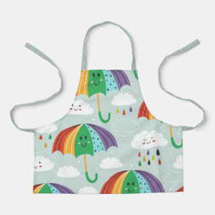 Tablier Motif De Cartographie Arc-En-Ciel Et Parapluie Amu