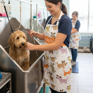 Tablier Motif de chien mignon Groomer Vétérinaire Personna