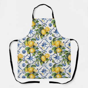 Tablier Motif de citrons et carreaux de la côte amalfitain