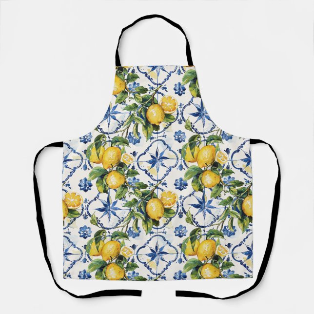 Tablier Motif de citrons et carreaux de la côte amalfitain (Recto)