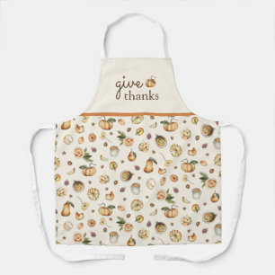 Tablier Motif de citrouille aquarelle de Thanksgiving d'au