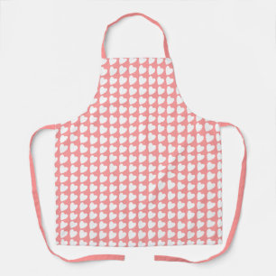 Tablier Motif de Coeur Blanc Rose tendance