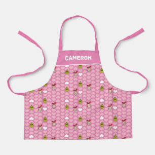 Tablier Motif de coeur rose Grinch & Cindy-Lou