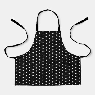 Tablier Motif de coeur simple Noir mou