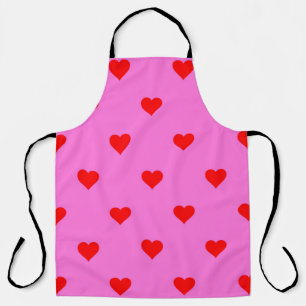 Tablier Motif de coeur simple violet rouge mou