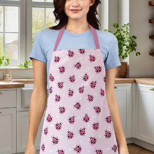 Tablier Motif de coeurs à pois de coccinelle rose mignonne