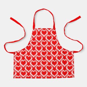 Tablier Motif de cœurs rouges blancs