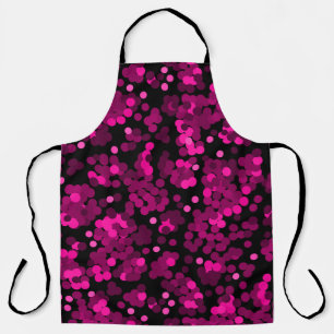 Tablier Motif de confetti à pois rose et bordeaux