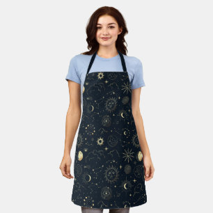 Tablier Motif de constellation d'étoile d'or bleu minuit
