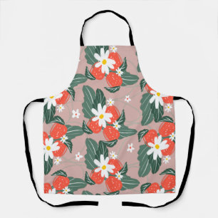 Tablier Motif de cueillette de fraises Dessiné à la main