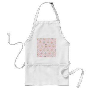 Tablier Motif de cupcakes mignons à carreaux rose pastel