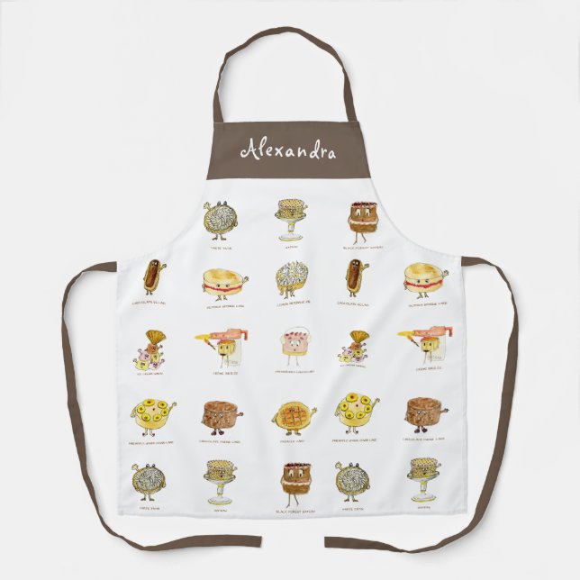 Tablier Motif de dessert gâteau mignon personnalisé (Recto)