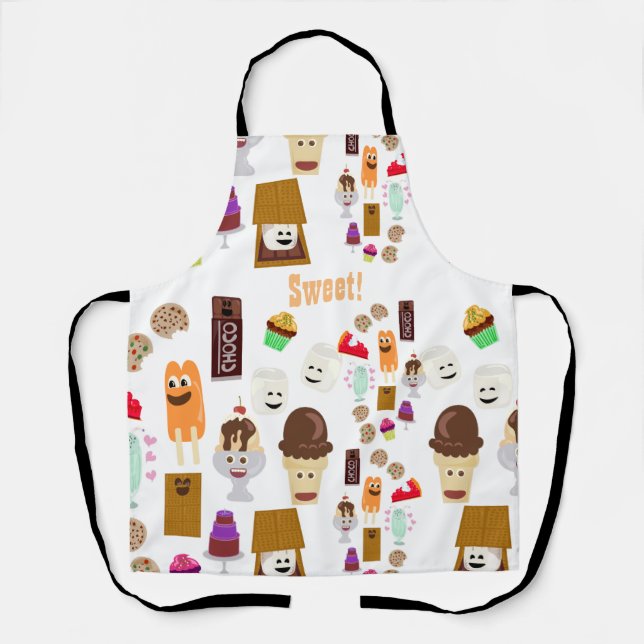 Tablier Motif de dessin animé pour dessert agréable (Recto)