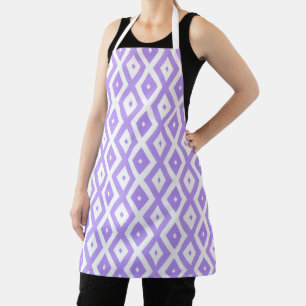 Tablier Motif de diamants violet et blanc