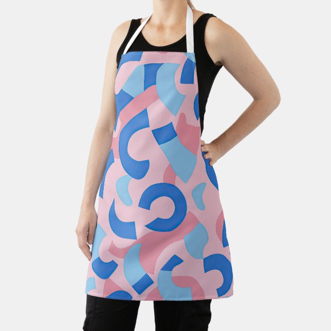 Tablier Motif de doodle rose et bleu (Insitu)