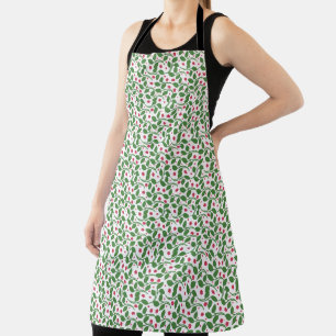 Tablier Motif de feuille florale rouge, sans couture botan
