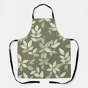 Tablier Motif de feuilles botaniques Olive Sage