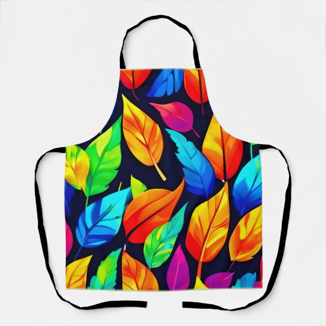 Tablier Motif de feuilles d'automne vibrant (Recto)