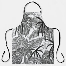 Motif de feuilles tropicales monochromes | Élégant