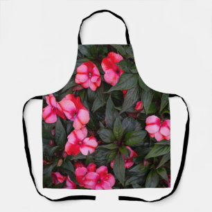 Tablier Motif de fleurs d'impatiens de Nouvelle-Guinée ros