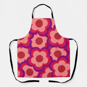 Tablier Motif de fleurs hippie rétro couleur gras