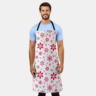 Tablier Motif de flocon de neige, Flammes de neige rouges,