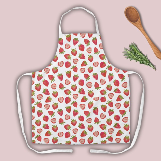Tablier Motif de fraise amusant (Strawberry Pattern kitchen apron)