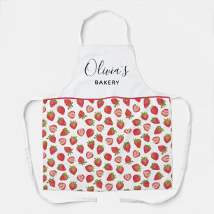 Tablier Motif de fraise personnalisé Boulangerie de cuisin