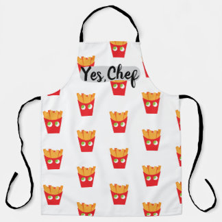 Tablier Motif de frites de couleur minimaliste joyeux modi