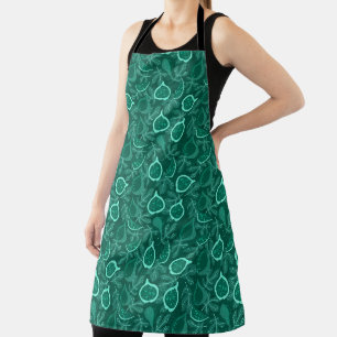 Tablier Motif de fruit de figue vert et beau