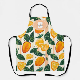 Tablier Motif de fruits d'agrumes avec Feuilles verts