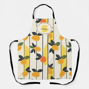 Tablier Motif de fruits d'agrumes avec Feuilles verts (2)