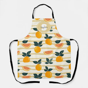 Tablier Motif de fruits d'agrumes avec Feuilles verts (4)