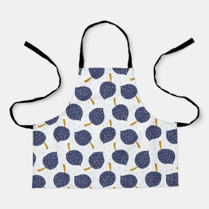 Tablier Motif de fruits de la bombe Abstraite bleue marine