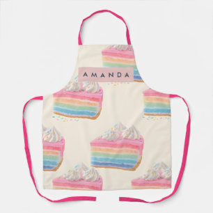 Tablier Motif de gâteau arc-en-ciel fantaisiste personnali
