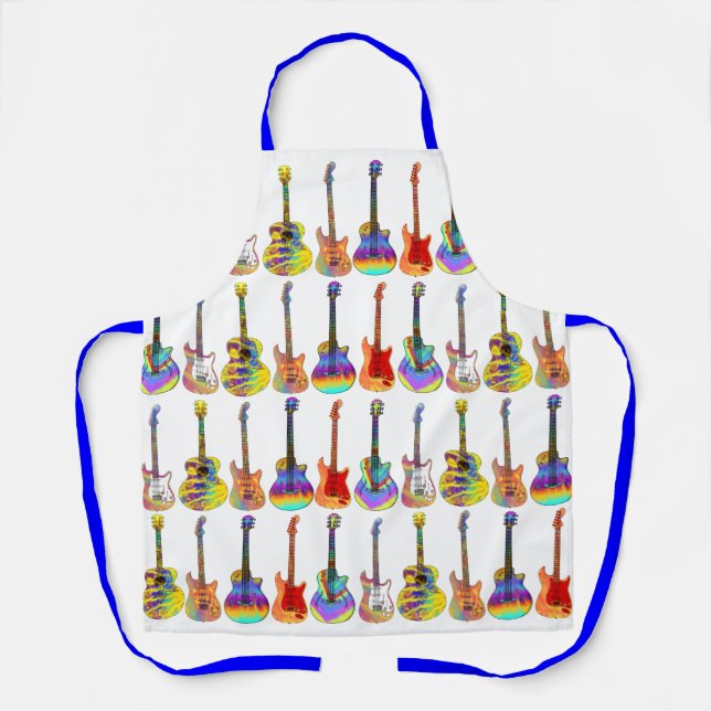 Tablier Motif de guitares colorées (Recto)