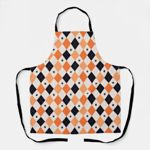 Tablier Motif de Jacquard d'Halloween Orange et Black Spid