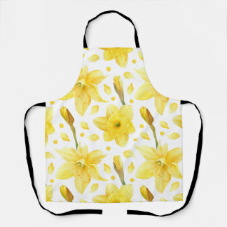Tablier Motif de jardin printanier floral narcisse jaune
