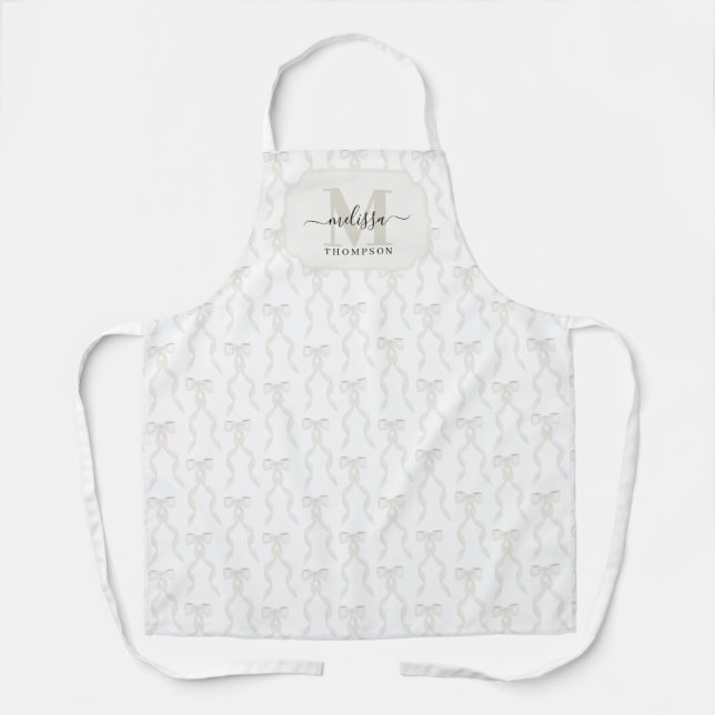 Tablier Motif de la Bow blanche Aquarelle (Recto)