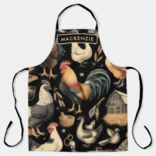 Tablier Motif de la ferme de poulet Retro