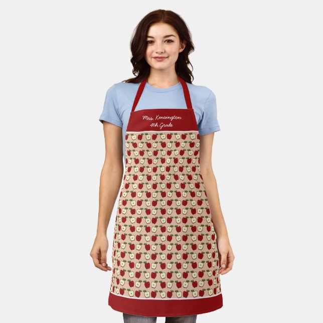 Tablier Motif de l'école d'enseignement des Pommes rouges  (Porté)