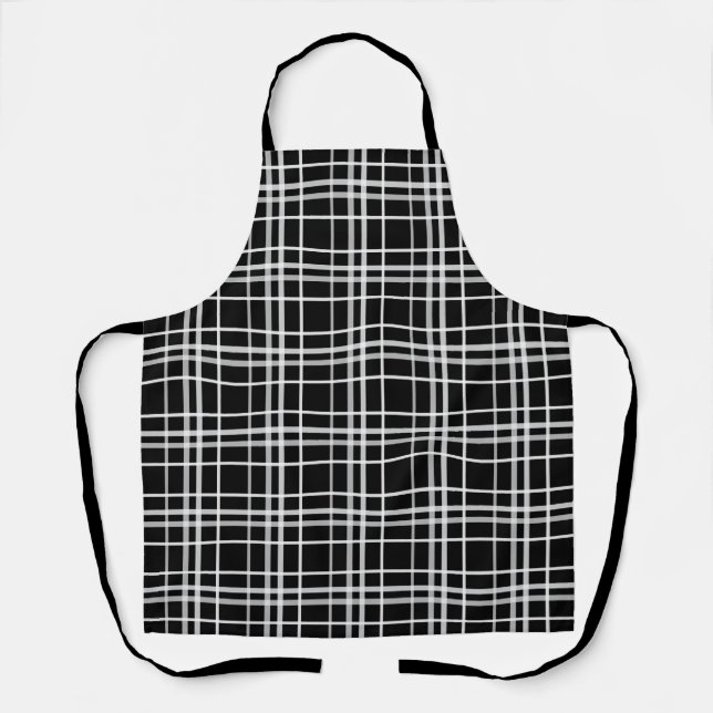 Tablier Motif de lignes À damiers en noir blanc (Recto)