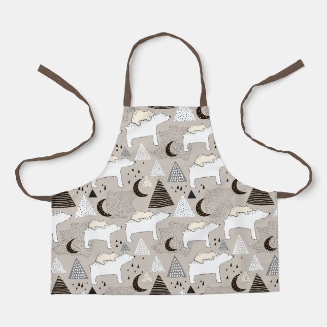 Tablier Motif de l'ours de bois du mignon Doodland (Recto)
