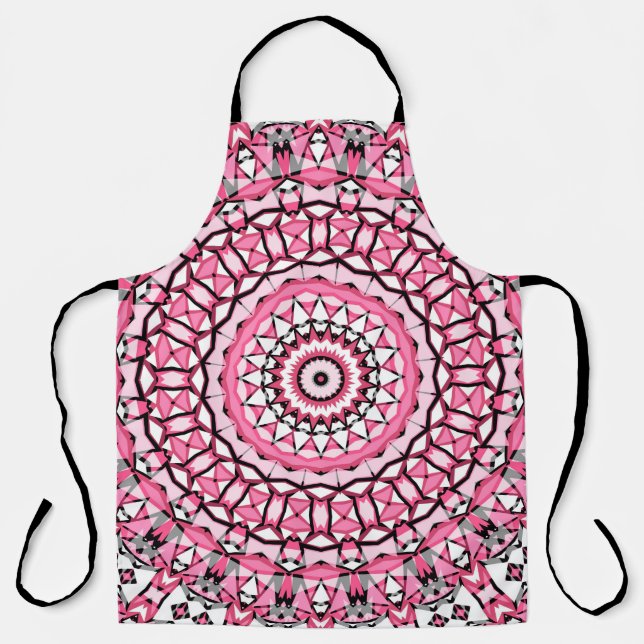 Tablier Motif de mandala ronde en verre vitrage style mosa (Recto)