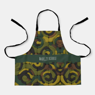 Tablier Motif de mosaïque verte Camouflage